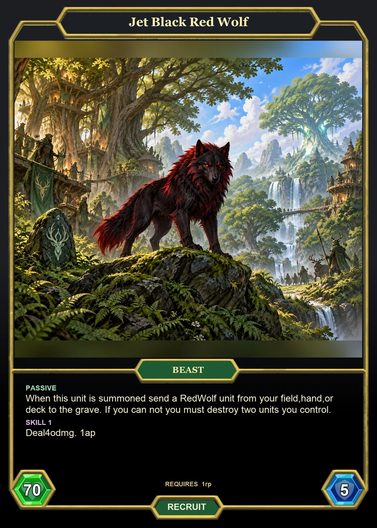 Jet Black Red Wolf